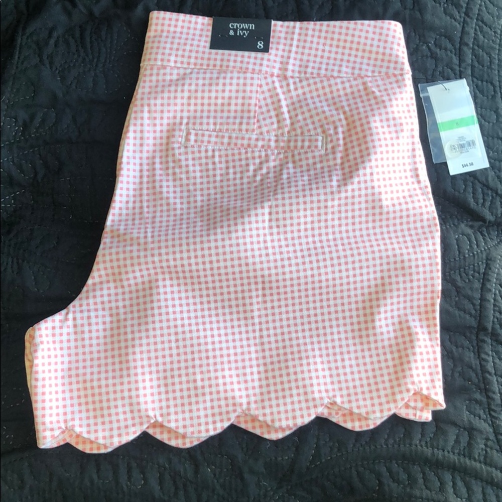 Plaid Scalloped Shorts